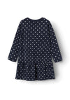 Name It Kid Girl Vivian Glitter Polka Dot Dress, Dark Sapphire