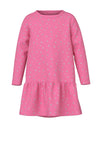 Name It Kid Girl Vivian Glitter Polka Dot Dress, Pink Cosmos