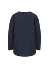 Name It Mini Girl Vix Long Sleeve Good Vibes Only Top, Dark Sapphire