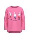 Name It Mini Girl Vix Long Sleeve Top, Pink Cosmos