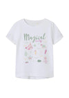 Name It Mini Girl Vix Short Sleeve Tee, Bright White