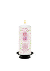 Naturally Irish All Things Nice Baby Christening Candle, Pink