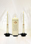 Naturally Irish Elegant Gold Rings Wedding Candles, Ivory