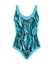Naturana Abstrast Print Control Swimsuit, Green