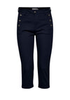 Fransa Buttoned Pocket Capri Jeans, Navy
