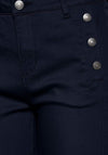 Fransa Buttoned Pocket Capri Jeans, Navy