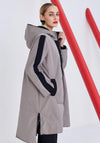 Naya Knitted Trim Long Puffer Coat, Khaki