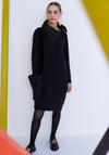 Naya Taffeta Detail Tunic Midi Dress, Black