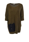 Naya Patch Pocket Detail, Wool Sweater, Khaki
