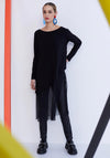 Naya Mesh Skirt Tunic Top, Black