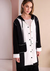 Naya Button Up Panelled Jacket, White and Black