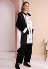 Naya Button Up Panelled Jacket, White and Black