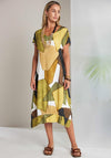 Naya Geo Pattern V Neck Midi Dress, Geen Multi