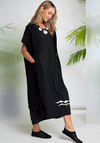 Naya Wave Print Hem Jersey Dress, Black