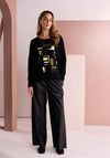 Naya Wide Leg Faux Leather Trousers, Black
