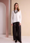 Naya Wide Leg Faux Leather Trousers, Brown