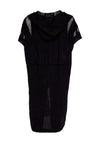 Naya Long Line Hooded With Mesh Insets Jacket, Black