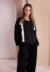 Naya Textured with Contrasting Detail Jumper, Black