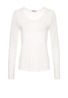 Naya Round Neck Mesh Sleeve Top, Cream