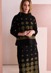 Naya Spot Border Pencil Skirt, Black and Green