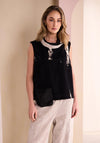 Naya Round Neck Sleeveless Top, Black