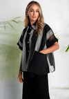 Naya Striped Organza Pocket Detail Shirt, Black