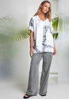 Naya Marble Effect Print Short Sleeve Shirt, Grey & White