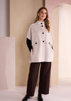 Naya High Neck Relaxed Sleeve Jacket, Stone