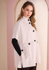 Naya High Neck Relaxed Sleeve Jacket, Stone