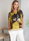 Naya High Neck Printed Top, Green