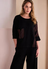 Naya Round Neck Relaxed Top, Brown and Black