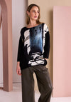 Naya Abstract Print Top, Black Multi