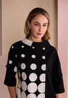 Naya Spot Border Relaxed Top, Black and Grey