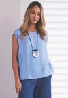 Naya Sleeveless Round Neck Top, Blue