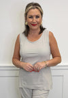 Naya Round Neck Sleeveless Top, Ash Grey