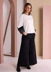Naya Long Sleeve with Detail Top, White Multi