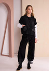 Naya Button Up Hooded Top, Black