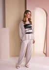 Naya Wide Leg Casual Trousers, Grey