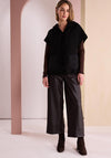 Naya Wide Leg with Hem Panel Trousers, Black