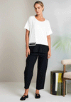 Naya Slim Leg Patch Pocket Trousers, Black