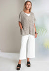 Naya V-Neck Waffle Effect Top, Taupe