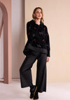 Naya Wide Leg Cropped Trousers, Black