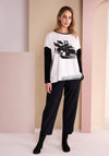 Naya Cropped Length Wide Leg Trousers, Black