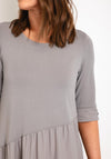 Naya Gathered Contrast Skirt Jersey Midi Dress, Mink