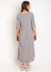 Naya Gathered Contrast Skirt Jersey Midi Dress, Mink