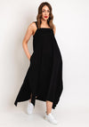 Naya Side Slit Balloon Midi Dress, Black
