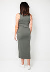 Naya Pocket Sleeveless Round Neck Dress, Khaki Green
