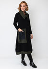 Naya Contrast Stripe Detail Midi Dress, Black