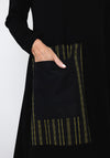 Naya Contrast Stripe Detail Midi Dress, Black
