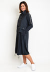 Naya Two Tone Jersey Mix Long Jacket, Anthracite